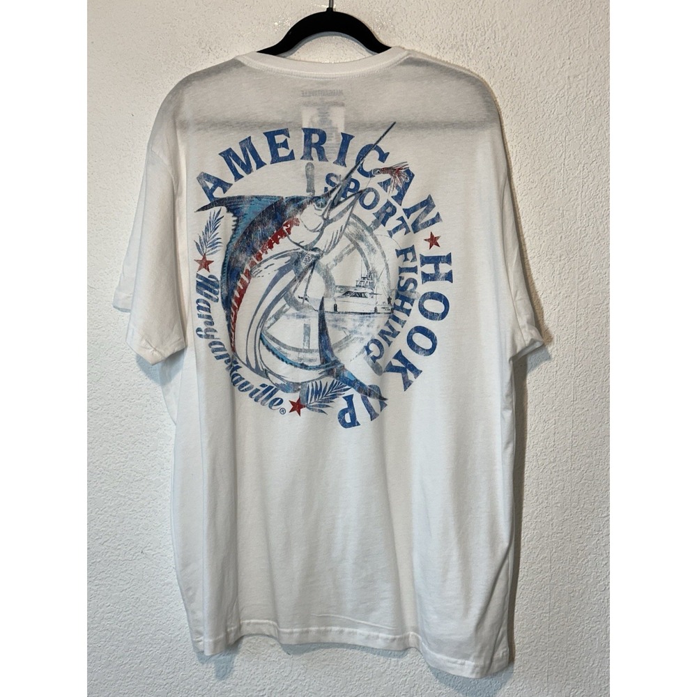 Jimmy Buffett Margaritaville AMERICAN SPORT FISHING Pocket T-Shirt Men's Size 2X